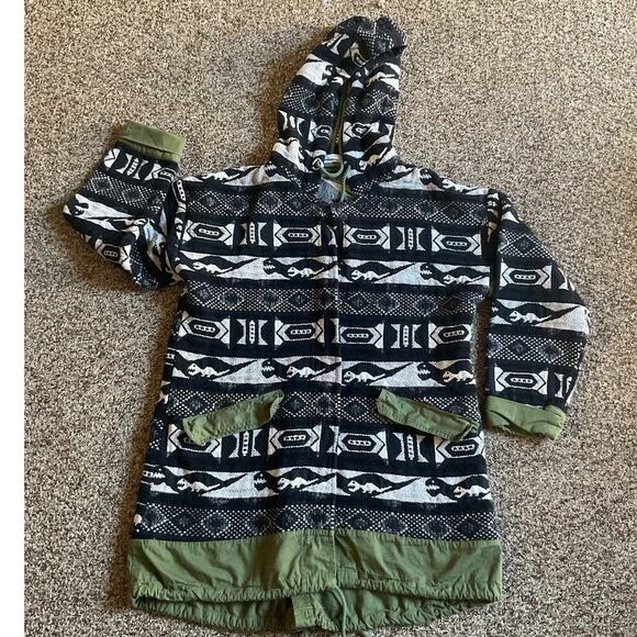 Sloane Rouge Women's Jackets Hooded Aztec Print Geometric Tribal Printed Dino M - Picture 3 of 8